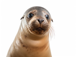 Fototapeta premium Seal Studio Shot Isolated on Clear White Background, Generative AI