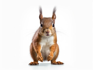 Naklejka na ściany i meble Squirrel Studio Shot Isolated on Clear White Background, Generative AI