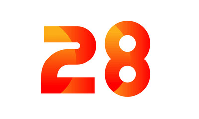 Red Orange Number Modern Fresh Logo