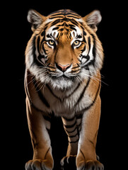 Obraz premium Tiger Studio Shot Isolated on Clear Black Background, Generative AI