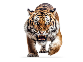 Fototapeta premium Tiger Studio Shot Isolated on Clear White Background, Generative AI