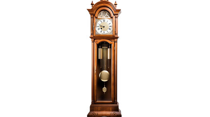 Stunning Timeless Grandfather Clock with a Pendulum Isolated on Transparent Background PNG.