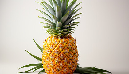 Freshness and sweetness of pineapple, a healthy tropical summer snack generated by AI