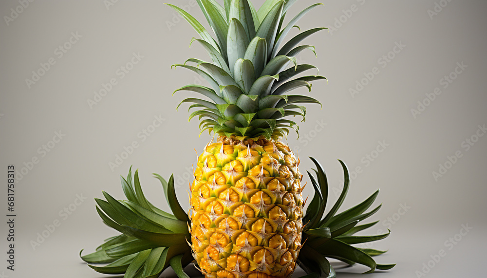 Wall mural fresh pineapple, a tropical delight, brings summer to your table generated by ai