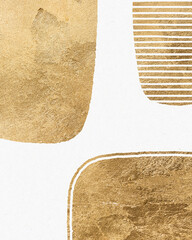 Spots and shapes. Bohemian modern backdrop. Golden brown rough texture