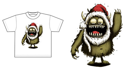 christmas vector sublimation tshirt sweatshirt green monster