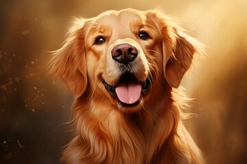Loyal Golden retriever. Canine pet animal. Generate Ai
