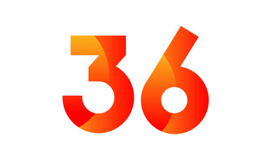 Red Orange Number Modern Fresh Logo