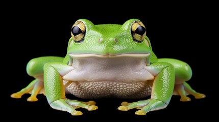 Vibrant American Green Tree Frog Blending into Natural Habitat