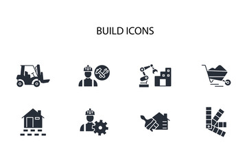 Build and construction icon set.vector.Editable stroke.linear style sign for use web design,logo.Symbol illustration.