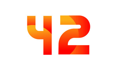 Obraz premium Red Orange Number Modern Fresh Logo