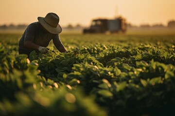 Anonymous Chef Engages in the Bountiful Harvest of Fresh Organic Vegetables on a Vibrant Farm