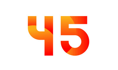 Red Orange Number Modern Fresh Logo