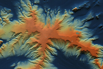 GIS lidar map 3D, Model land surface product made after processing aerial data from drone