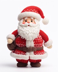 Father Christmas nordic Santa Claus toy ornament with long beard isolated on a white background