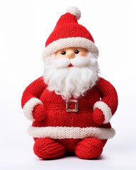 Father Christmas nordic Santa Claus toy ornament with long beard isolated on a white background