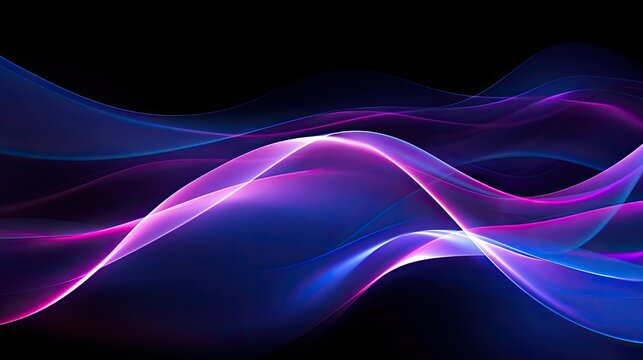 Abstract Neon Waves: Fluidity in Blue and Pink
