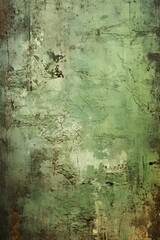 Fototapeta premium Green grungy ripped distressed background wallpaper
