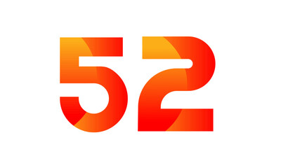Red Orange Number Modern Fresh Logo