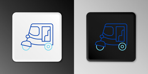 Line Taxi tuk tuk icon isolated on grey background. Indian auto rickshaw concept. Delhi auto. Colorful outline concept. Vector