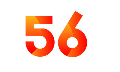 Red Orange Number Modern Fresh Logo