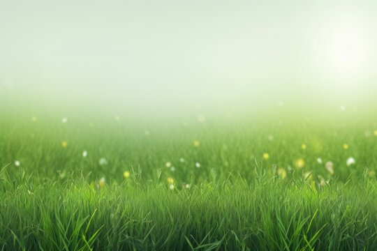Grass mockup background. Sunny day. Generate Ai