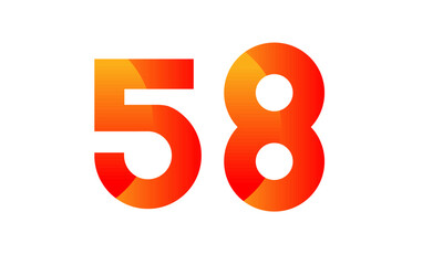 Red Orange Number Modern Fresh Logo