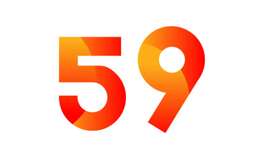 Red Orange Number Modern Fresh Logo