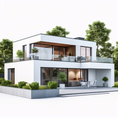 Luxury house isolated on white background