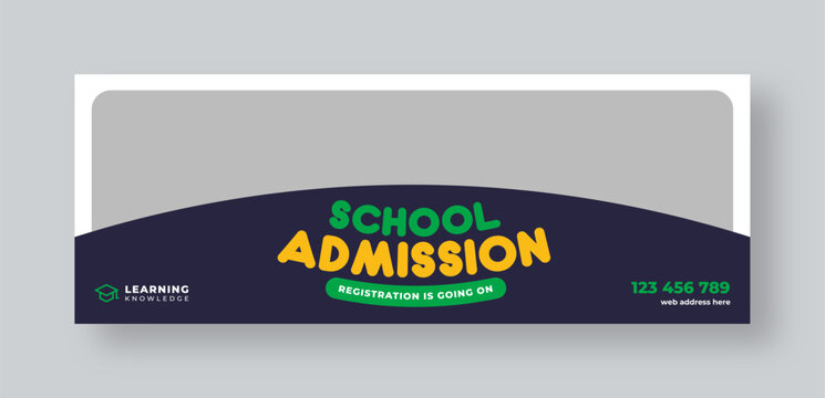 School admission social media facebook cover or web banner, online education web banner template design