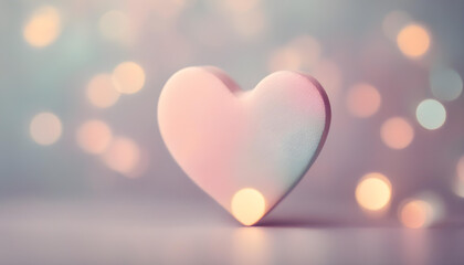 Pastel Heart Bokeh on a Pale Background