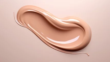 Fotobehang Beige viscous liquid. Skin care beige cosmetic cream © Vladimir