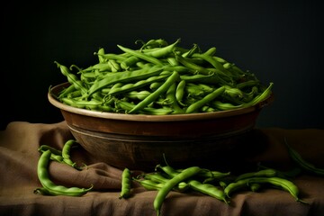 Vibrant Green beans. Healthy food diet. Generate Ai