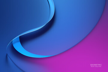 Minimal Abstarct Dynamic textured background design in 3D style with blue and purple colors. Vector illustration.