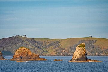 A beautiful seascape at the entry to the Bay of Islands in New Zealand.