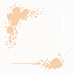 hand drawn square floral frame vector