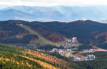 Fototapeta na wymiar autumn landscape of the Carpathian mountains