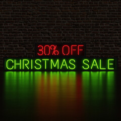 30 Percent Off Christmas Sale With Brick Background