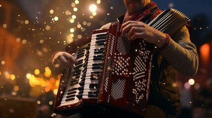 a person playing an accordion