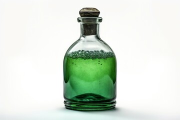 Glowing Green potion bottle. Poison flask. Generate AI