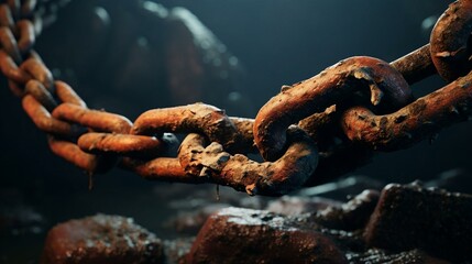 Close up photography of a ships anchor chain