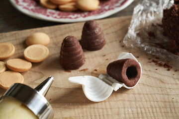 Preparation of beehives or wasp nests - traditional Czech Christmas cookies