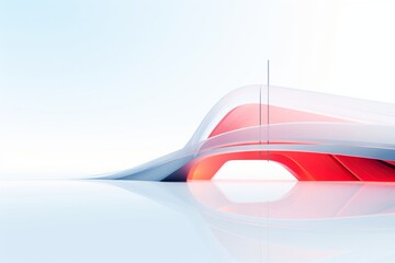 graphic background of Fluid Architectural Elegance: Waves of White and Coral Design