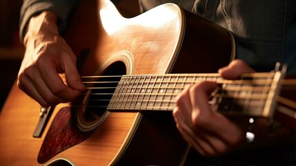 Fototapeta premium a person playing a guitar