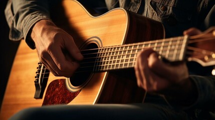 a person playing a guitar - obrazy, fototapety, plakaty