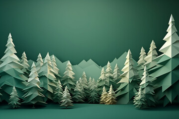 3d geometric forest landscape