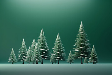 3d geometric forest landscape