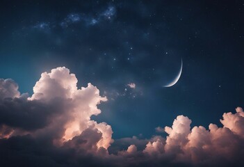 Obraz na płótnie Canvas Space night sky with cloud and star abstract background High quality photo