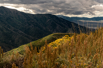 Oquirrh mountains looking towards Tooele, Utah from Clipper Peak