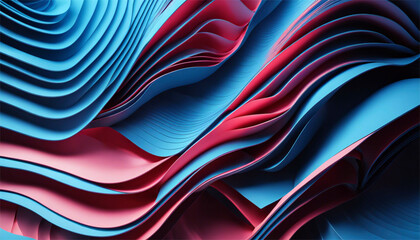 Sfondo Sognante: Trame Ondulate in un Mare di Rosa e Blu